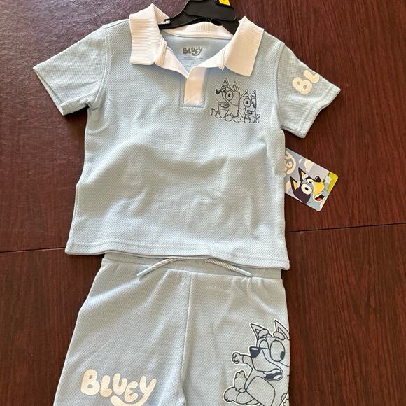 Bluey Toddler Boys Short Sleeve Polo Top and Shorts Set, 2-Piece - Picture 1 of 3